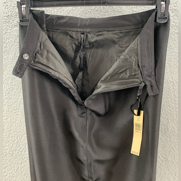 NWT Amanda Smith Pure Silk Women’s Plus Black Flat Side Zip Up Pants Size 14 - Picture 11 of 16